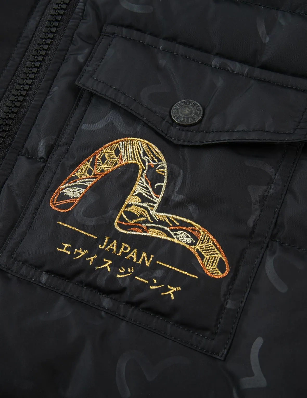 Brand Motto Print Down Jacket