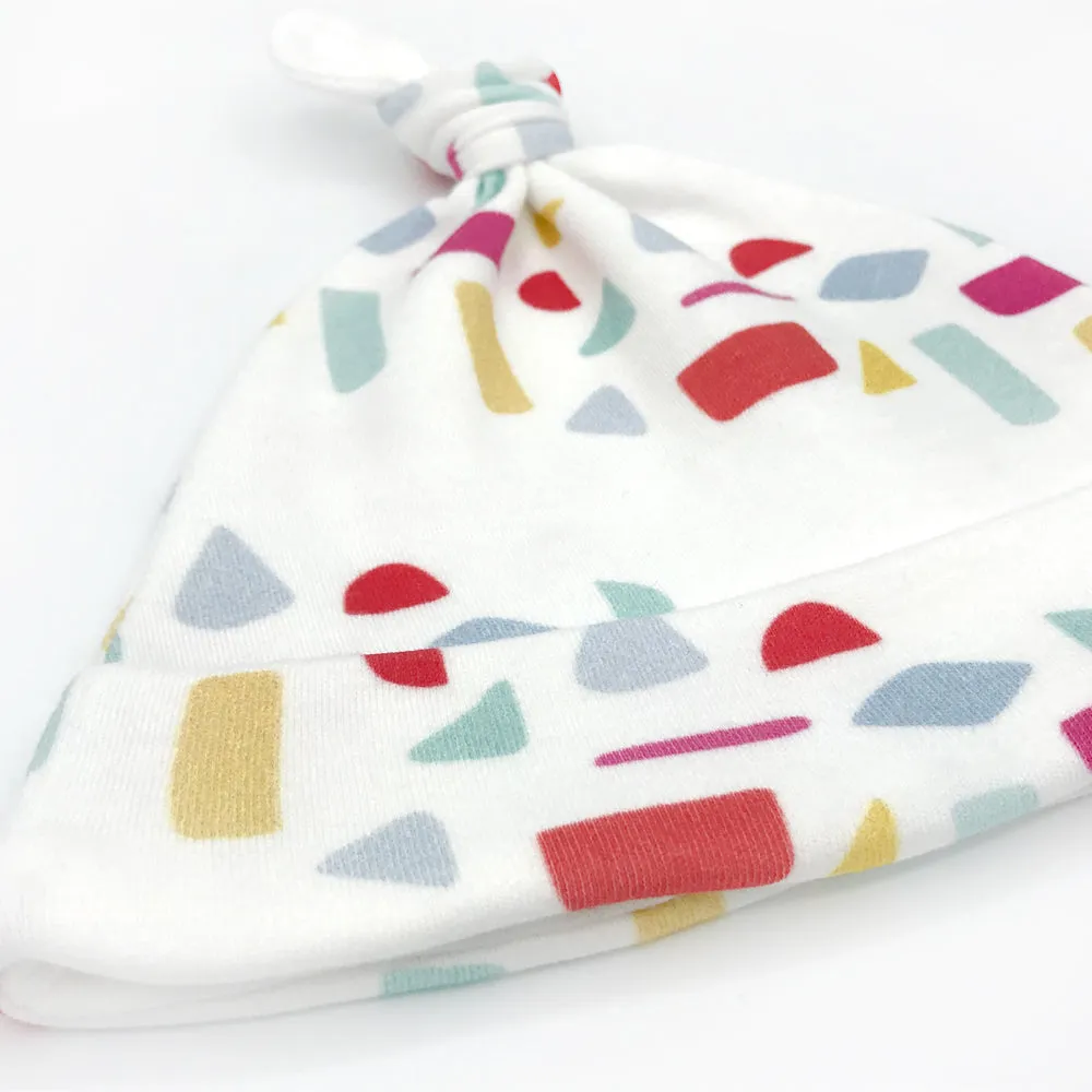 Bright Confetti Stripe Baby Hat (0-3M) - Organic Cotton | *25% Off!*