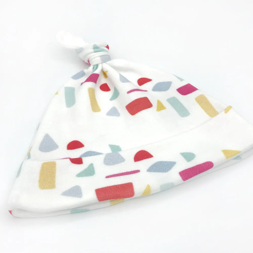 Bright Confetti Stripe Baby Hat (0-3M) - Organic Cotton | *25% Off!*