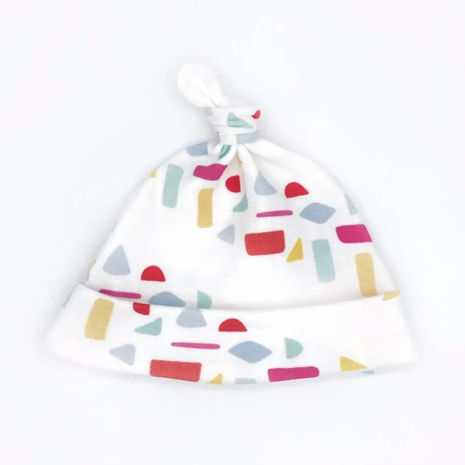 Bright Confetti Stripe Baby Hat (0-3M) - Organic Cotton | *25% Off!*