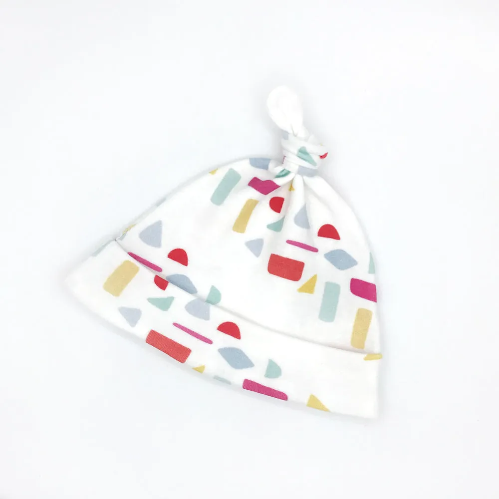 Bright Confetti Stripe Baby Hat (0-3M) - Organic Cotton | *25% Off!*