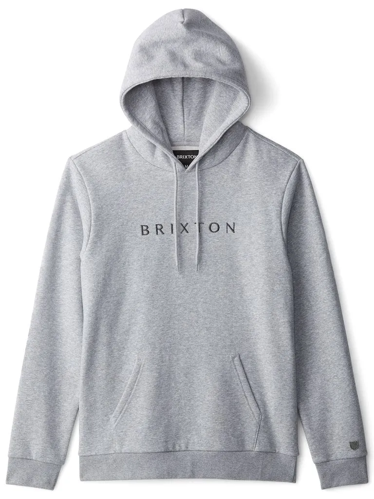 BRIXTON ALPHA LINE HOOD - HEATHER GREY