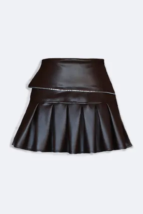 brown leather tennis skirt