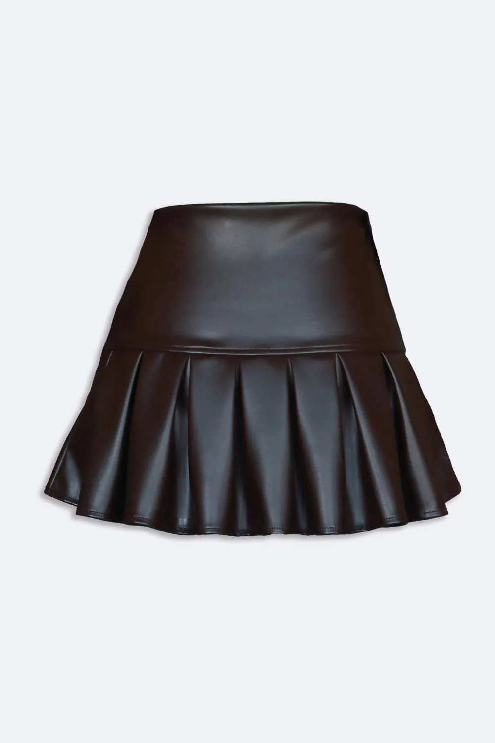 brown leather tennis skirt