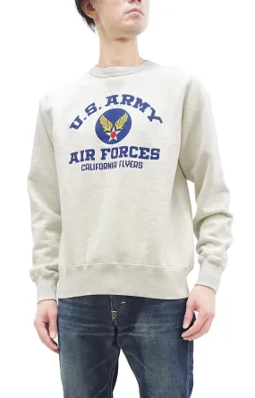 Buzz Rickson Sweatshirt Men's Us Army Air Force California Flyers Military Graphic Loop-wheeled Vintage Style BR69334 131 Oatmeal