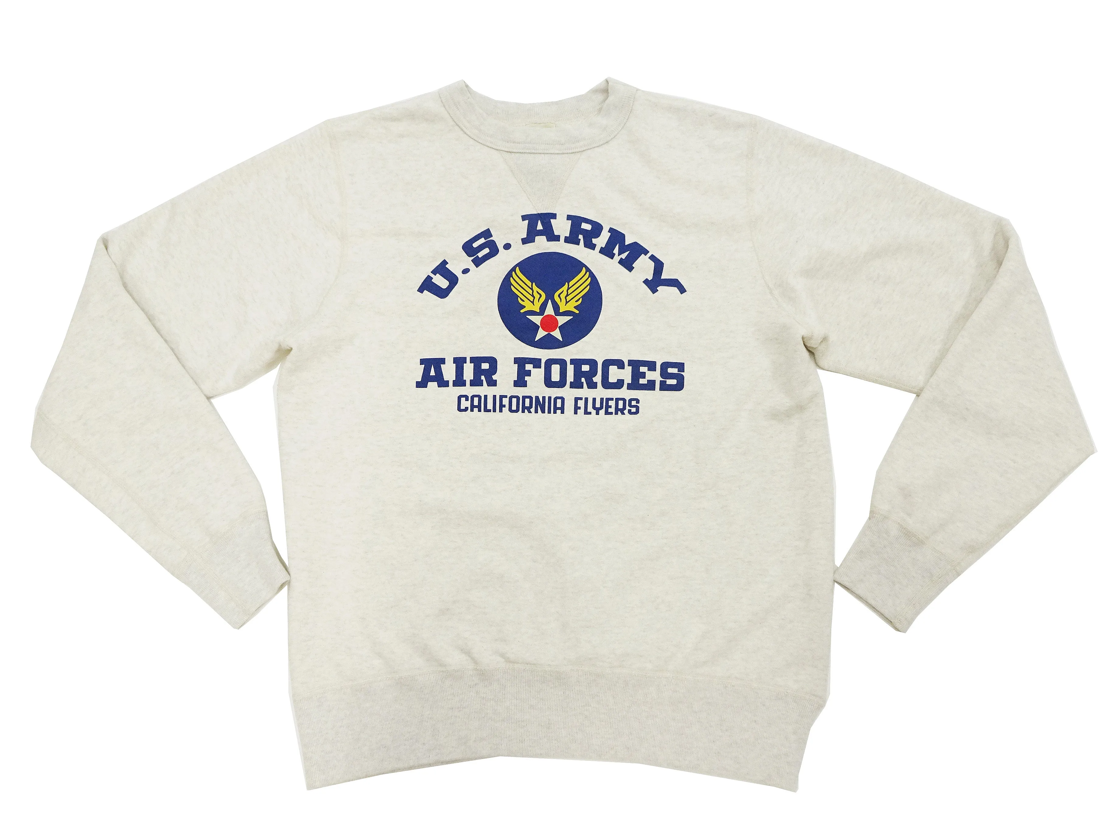 Buzz Rickson Sweatshirt Men's Us Army Air Force California Flyers Military Graphic Loop-wheeled Vintage Style BR69334 131 Oatmeal