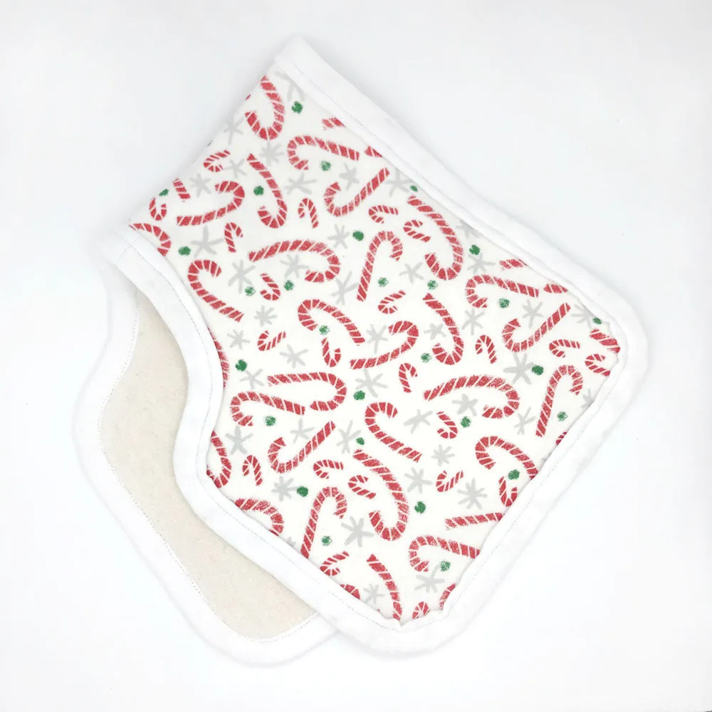 Candy Cane Lane Burp Cloth - Organic Cotton