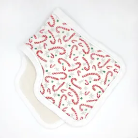 Candy Cane Lane Burp Cloth - Organic Cotton