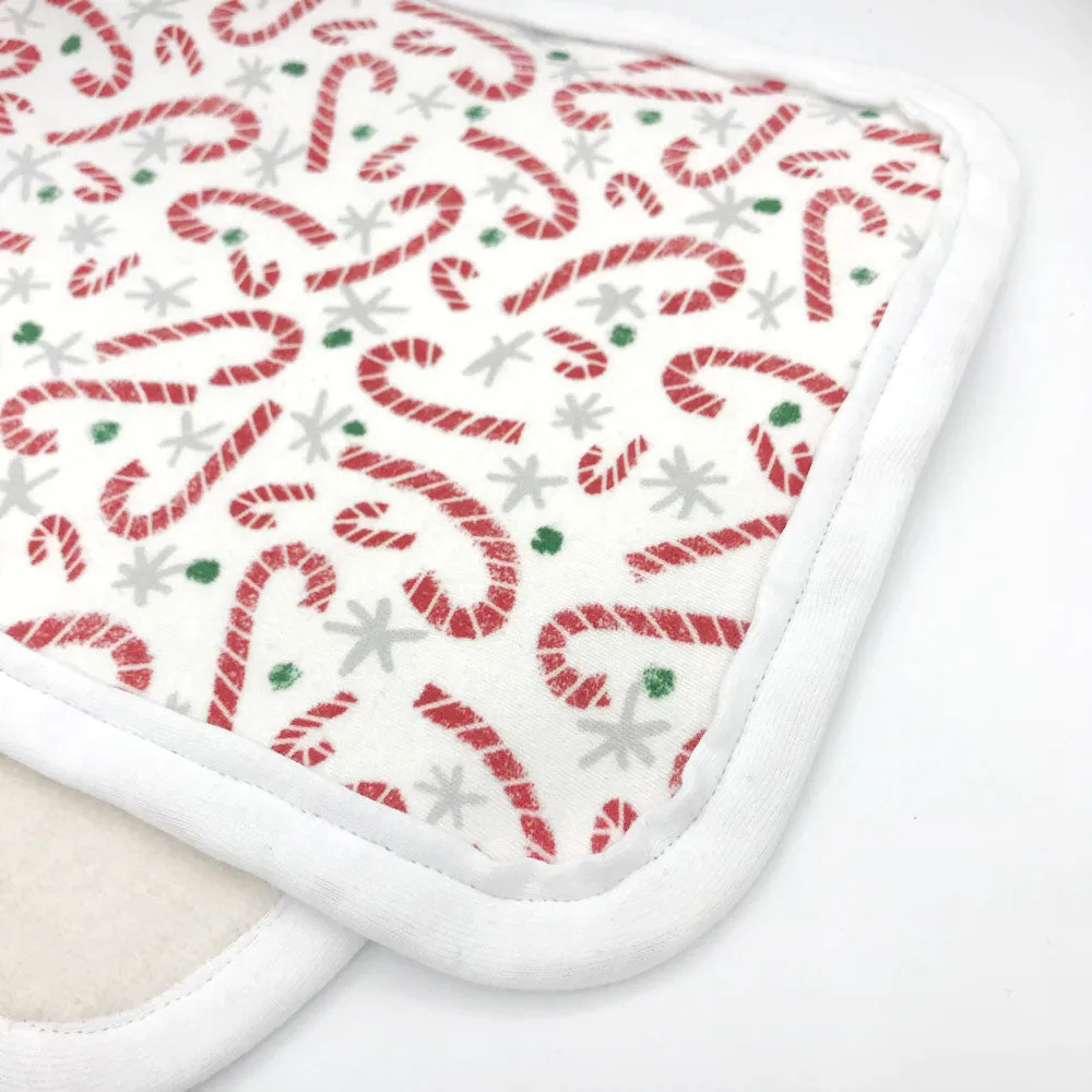 Candy Cane Lane Burp Cloth - Organic Cotton