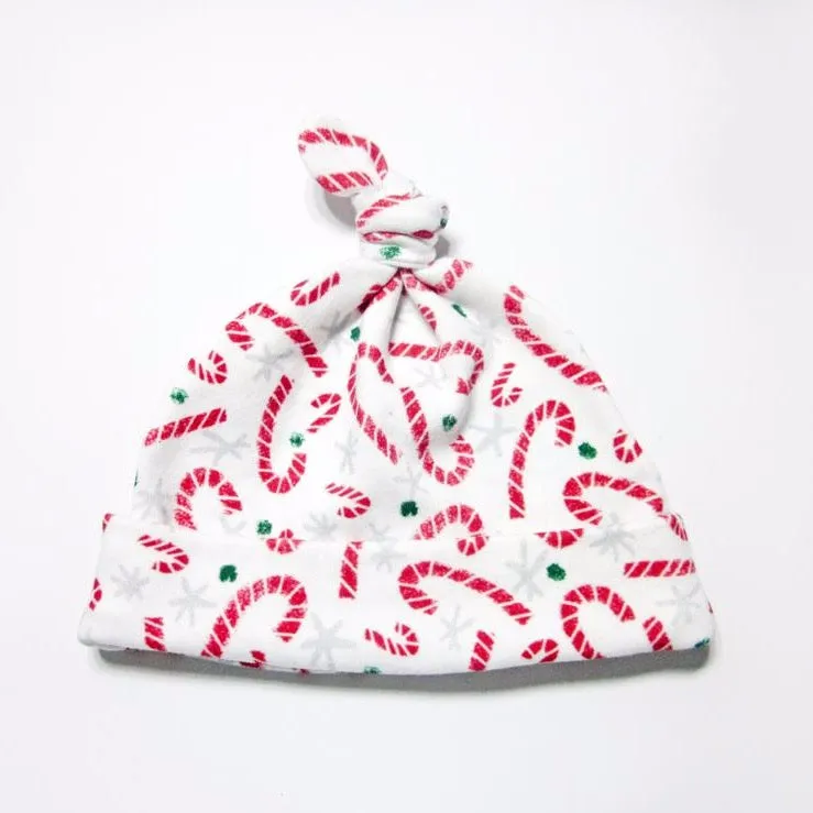 Candy Cane Lane Organic Cotton Baby Hat (0-3M)