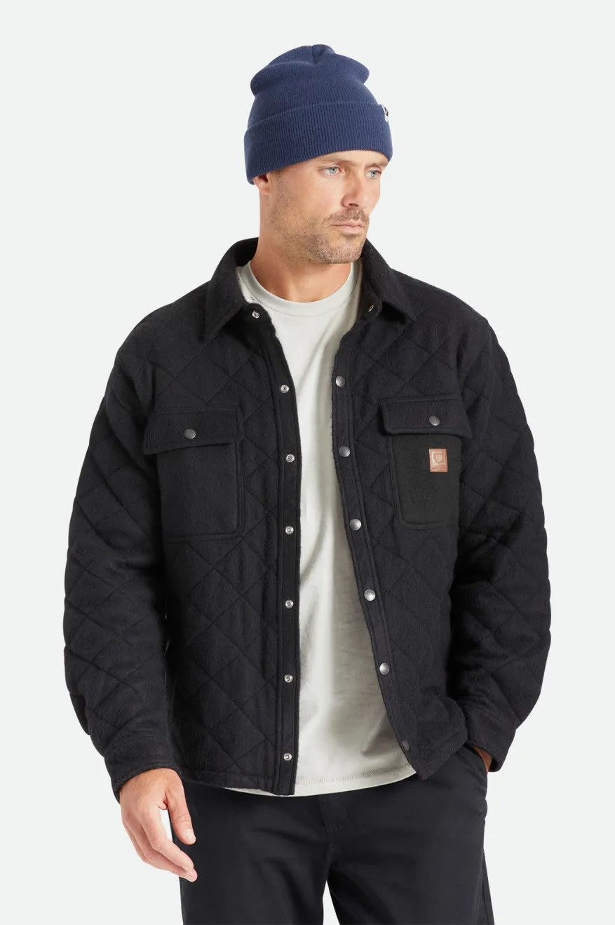 Cass Quilted Fleece Jacket - Black