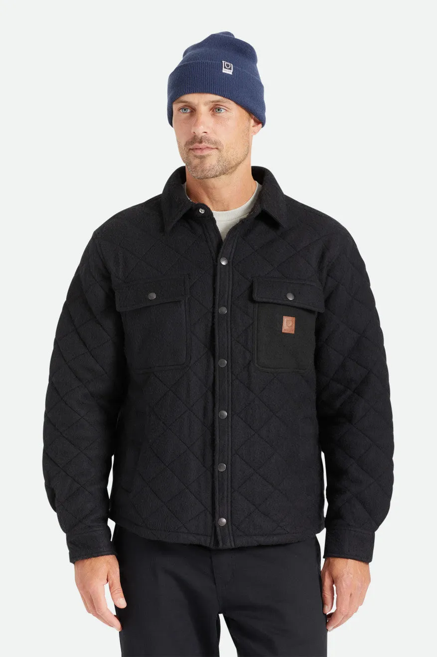 Cass Quilted Fleece Jacket - Black