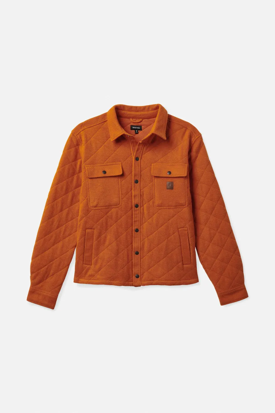 Cass Quilted Fleece Jacket - Burnt Orange