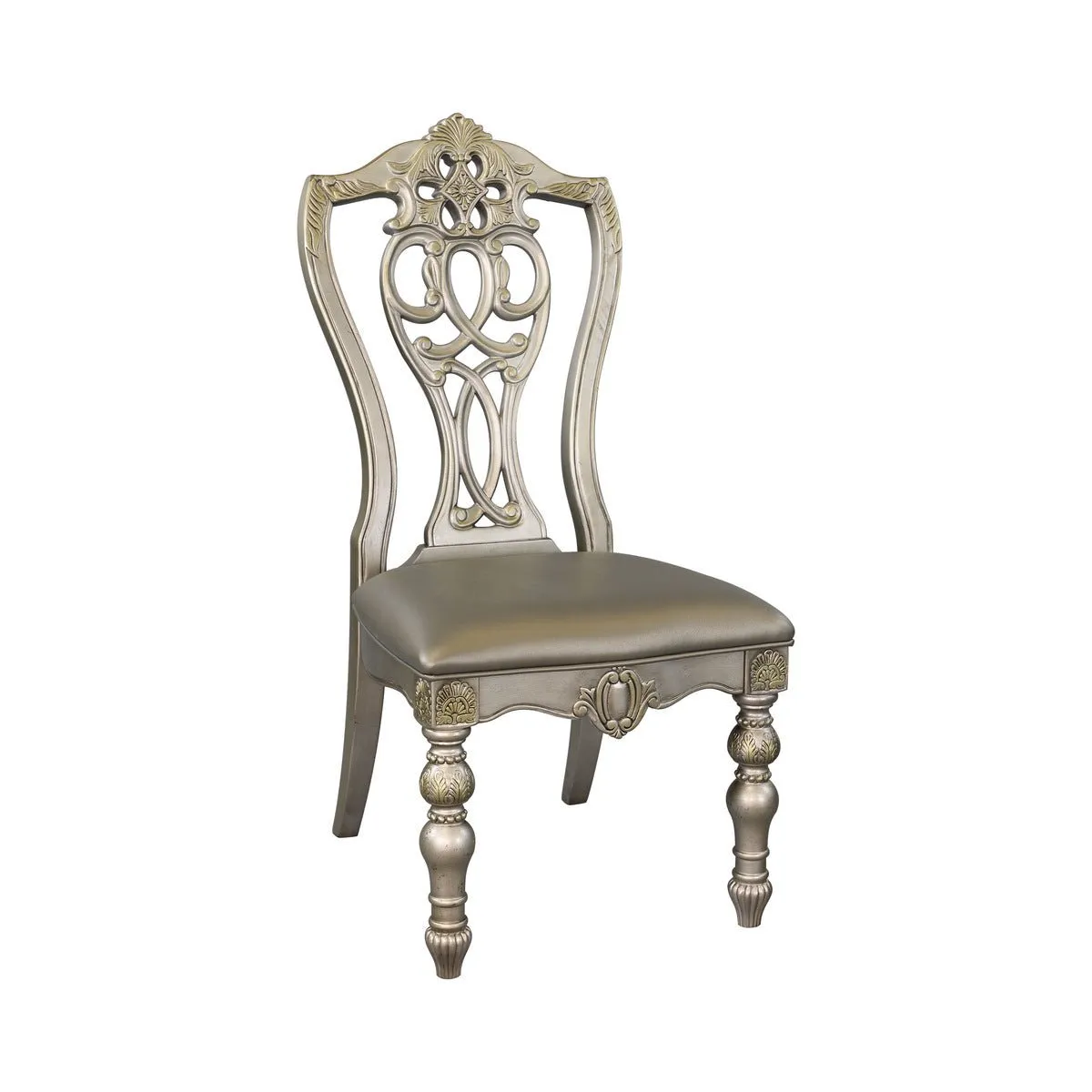 Catalonia Platinum Gold Side Chair - Set of 2