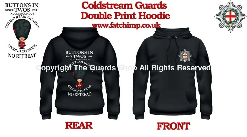 COLDSTREAM GUARDS Buttons In TWO's Double Side Printed Hoodie