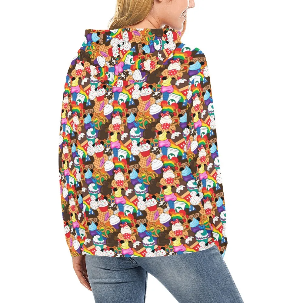 Colorful Snacks Hoodie for Women