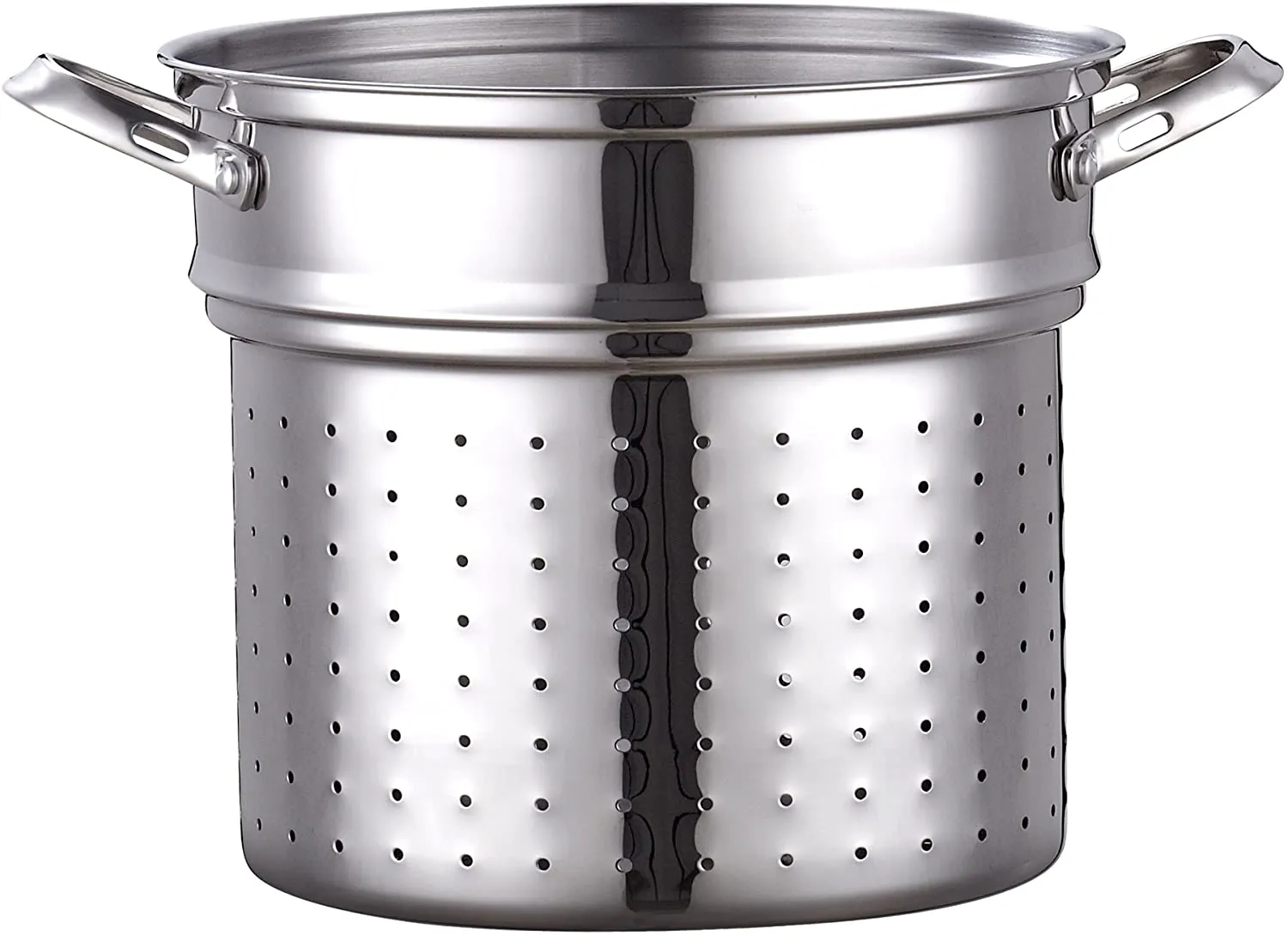 Cooks Standard Pasta Pot 18/10 Stainless Steel 12 Quart, Spaghetti Cooker Steamer Stock Pot Multipots with Strainer Insert, Stainless Steel Lid, 4-Piece Set