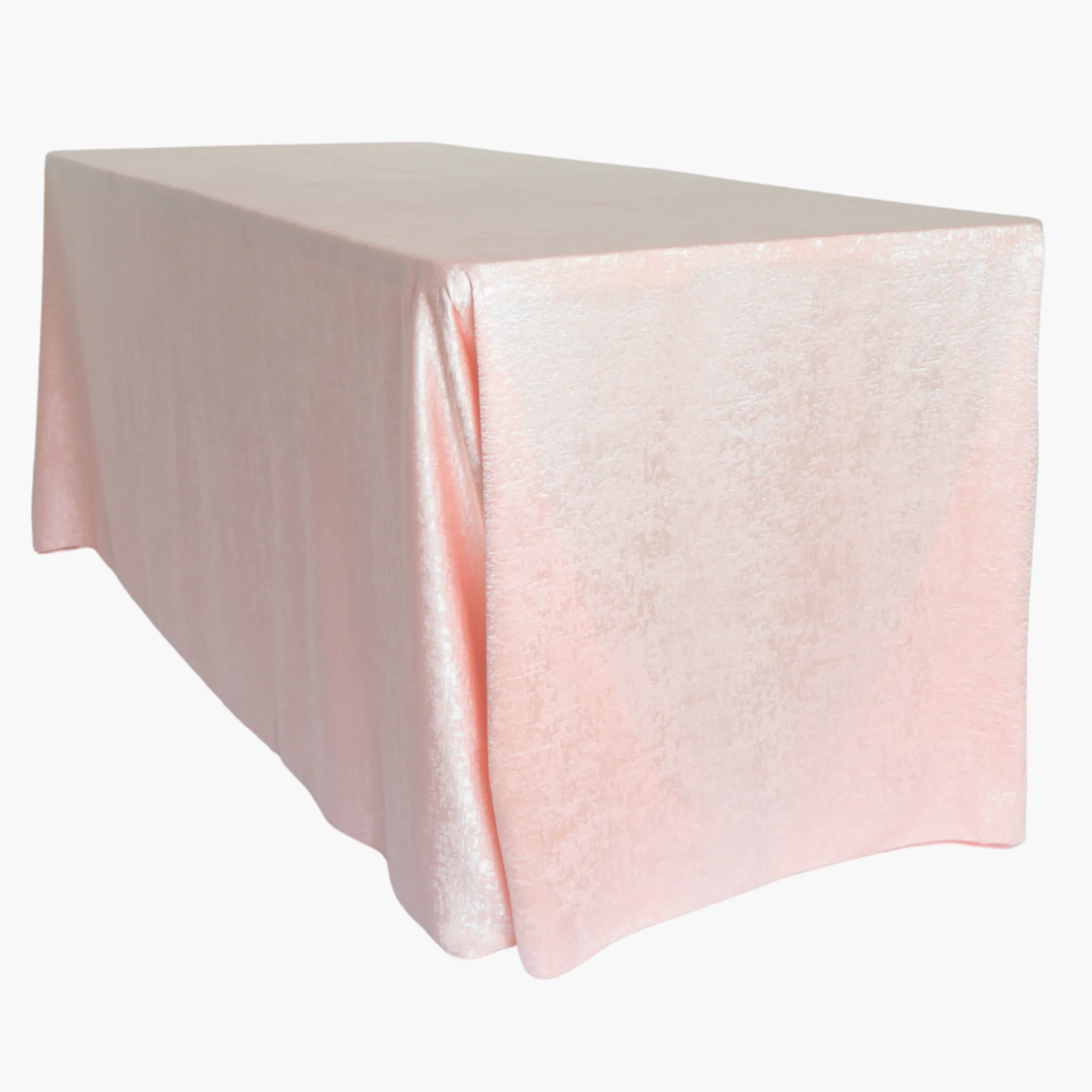 Crinkle Shimmer 90"x132" Rectangular Tablecloth - Blush/Rose Gold