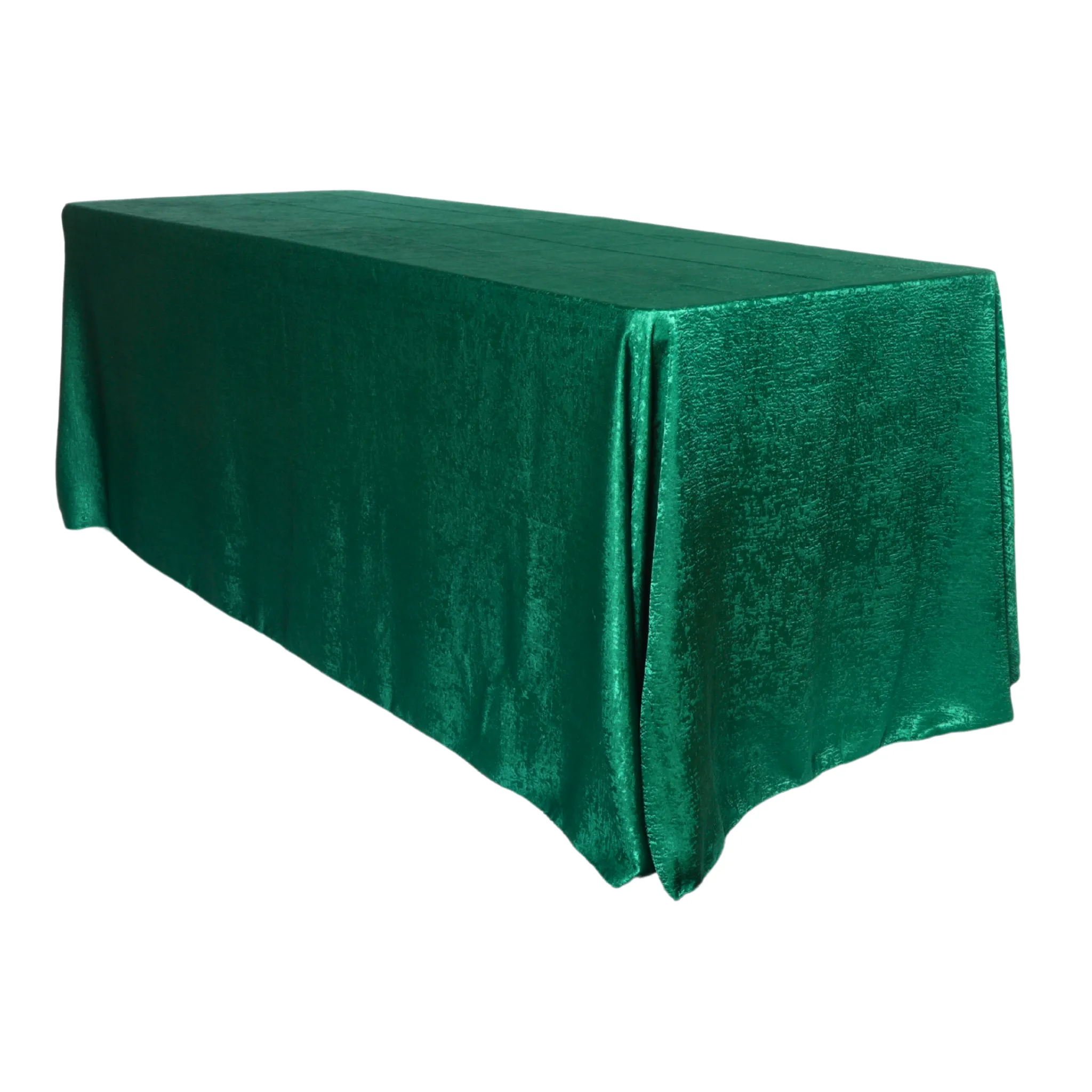 Crinkle Shimmer 90"x132" Rectangular Tablecloth - Emerald Green