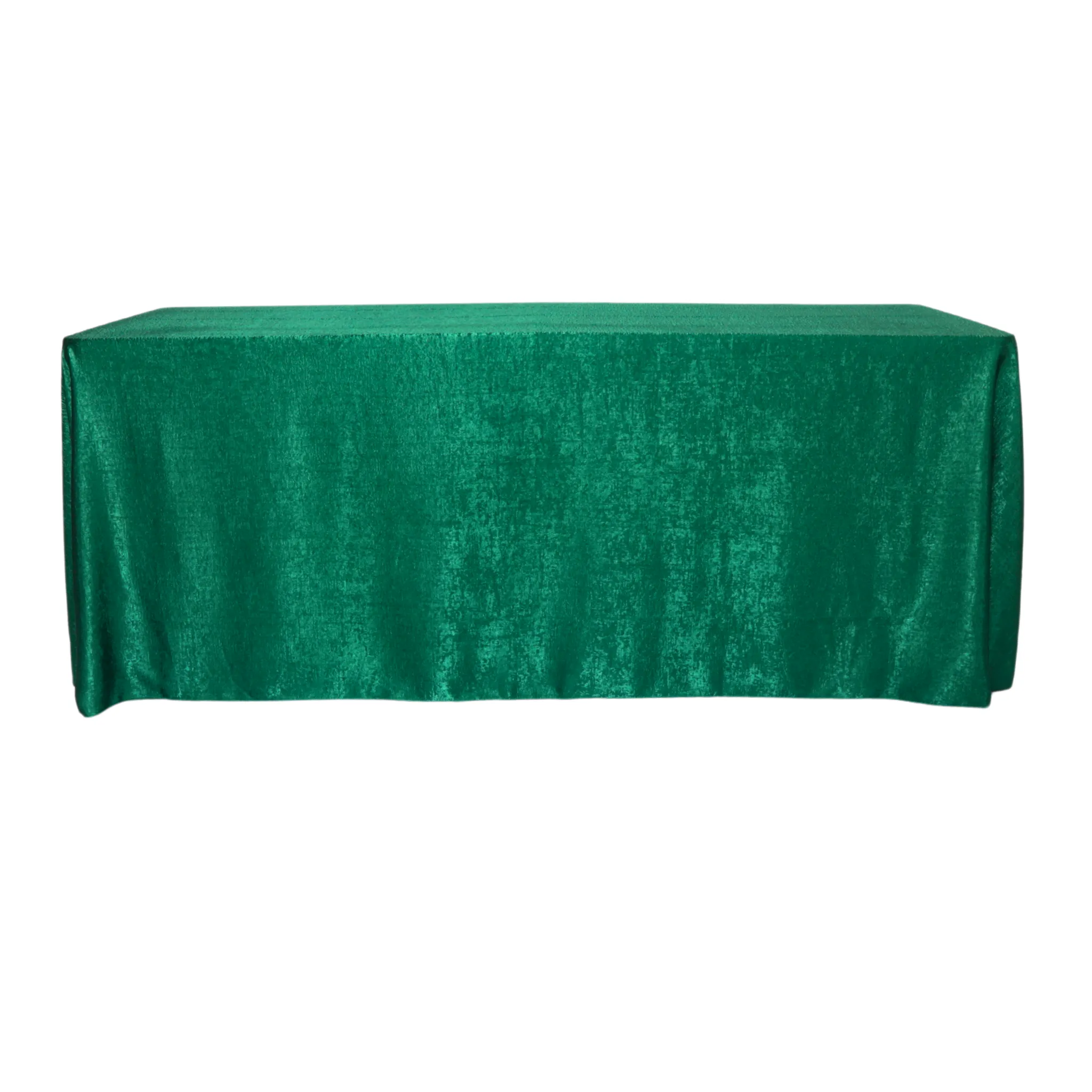 Crinkle Shimmer 90"x132" Rectangular Tablecloth - Emerald Green