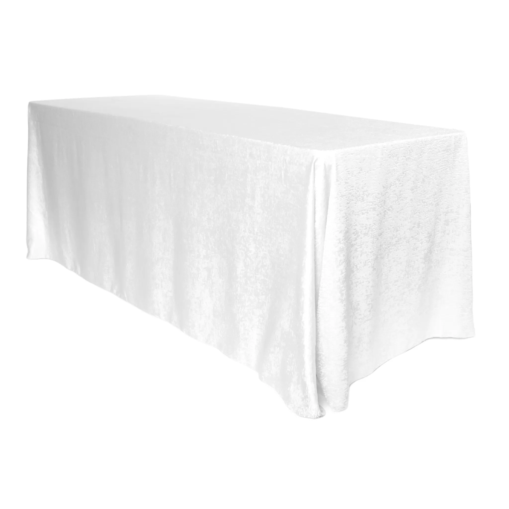 Crinkle Shimmer 90"x132" Rectangular Tablecloth - White