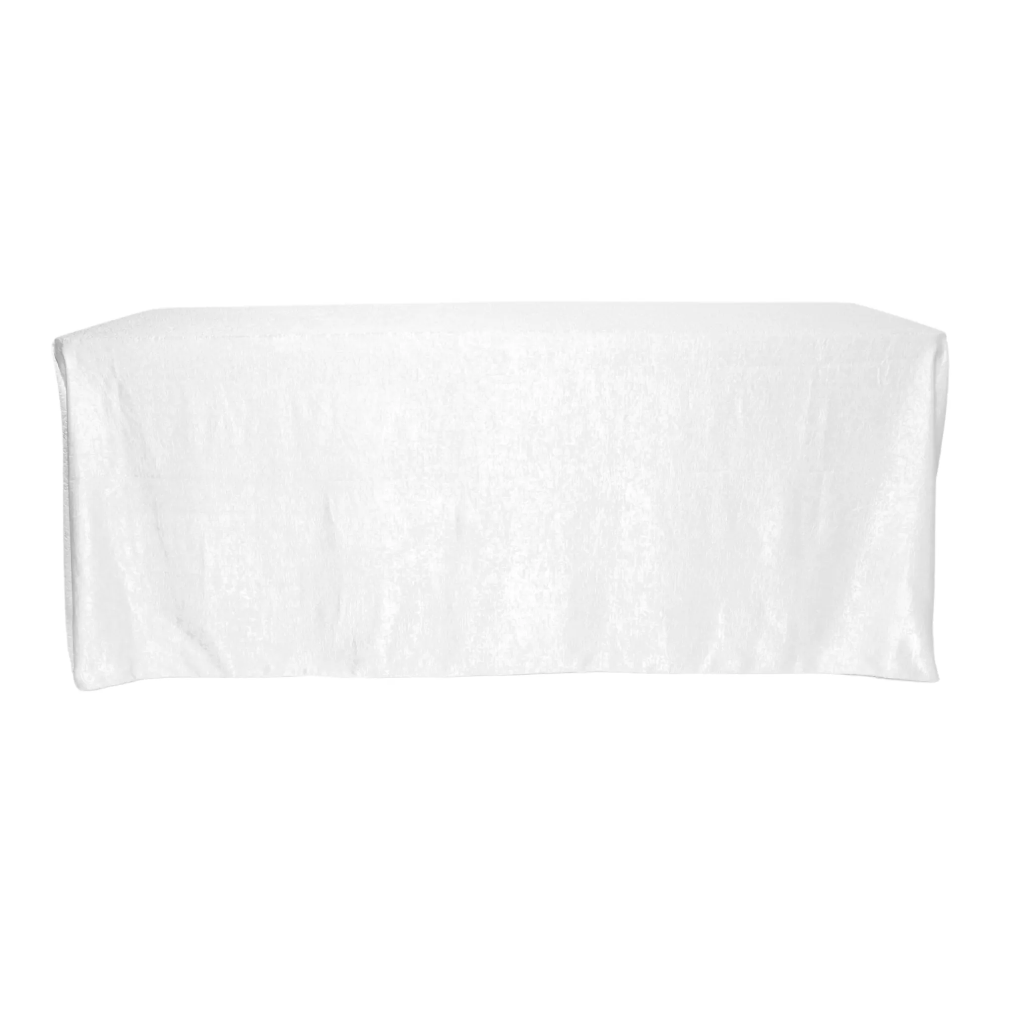 Crinkle Shimmer 90"x132" Rectangular Tablecloth - White