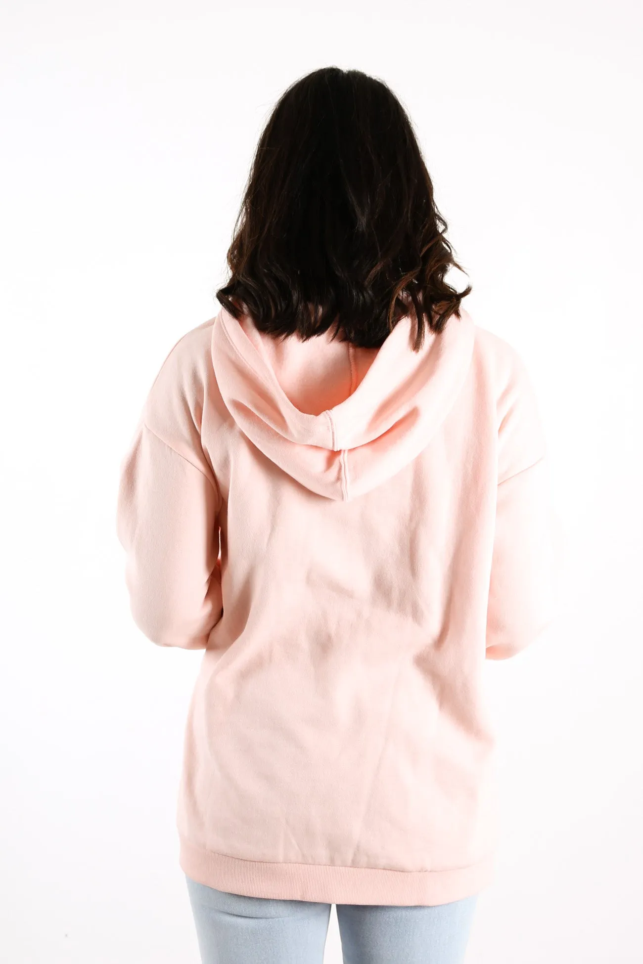 Crossover Oversized Fleece Hoodie Washed Coral