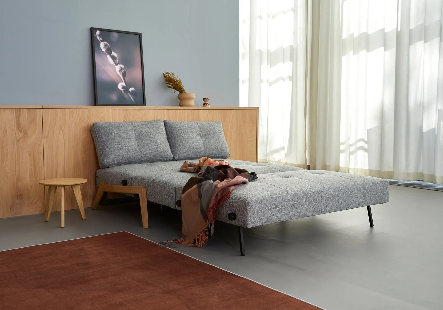 CUBED Oak Sofa Bed 140CM