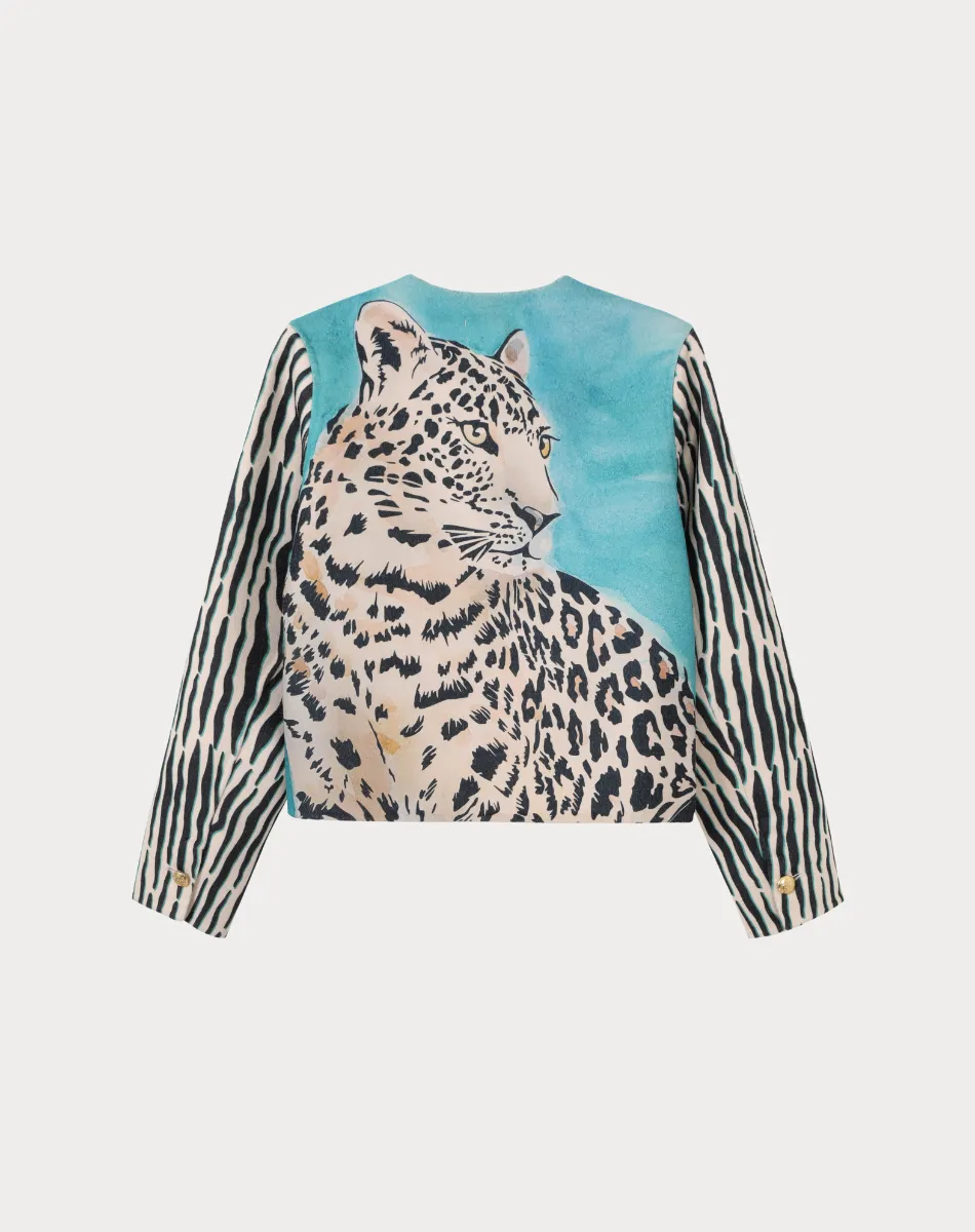 Della Cropped Tropical Safari Jacket