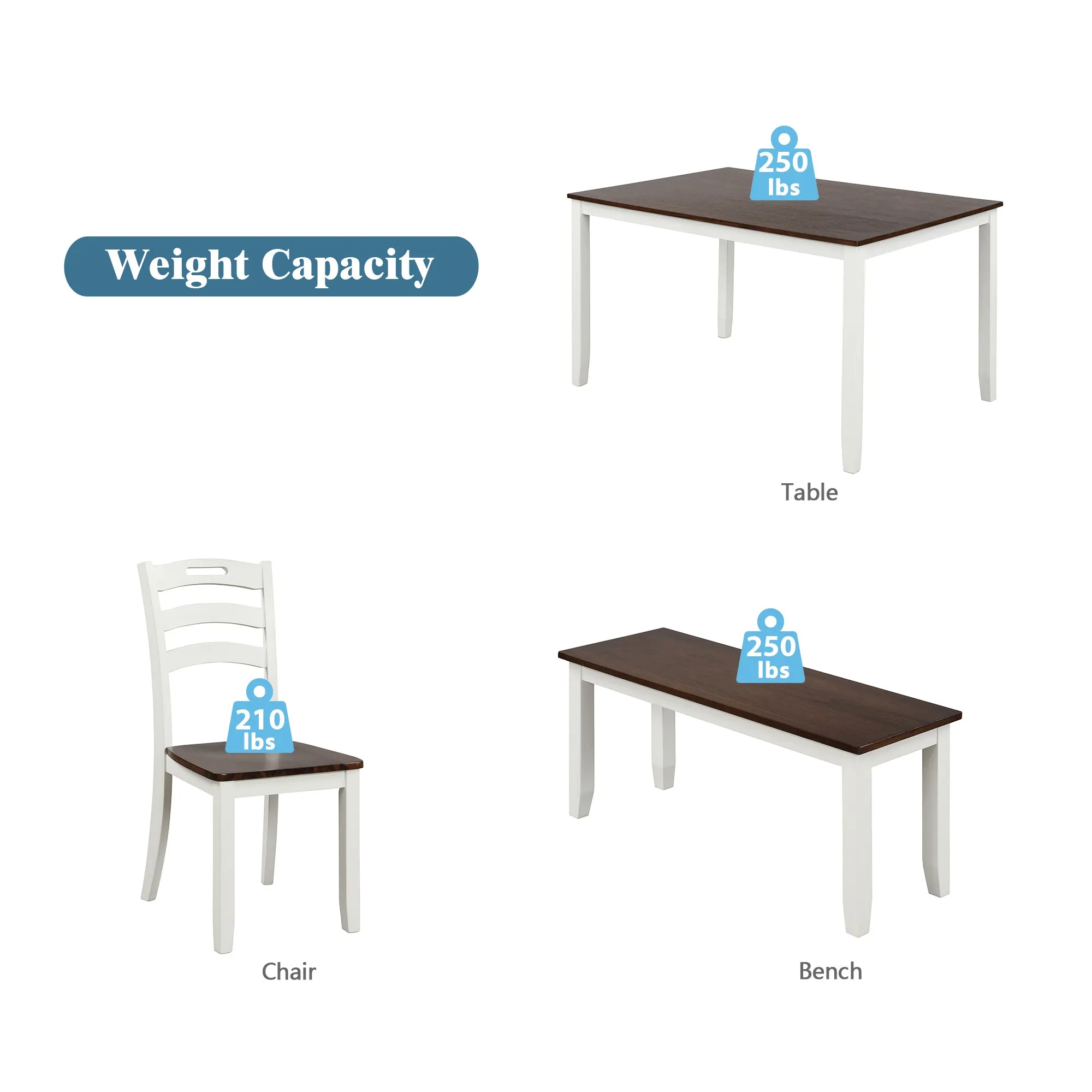 DiPoli 6 Piece Dining Table Set with Bench