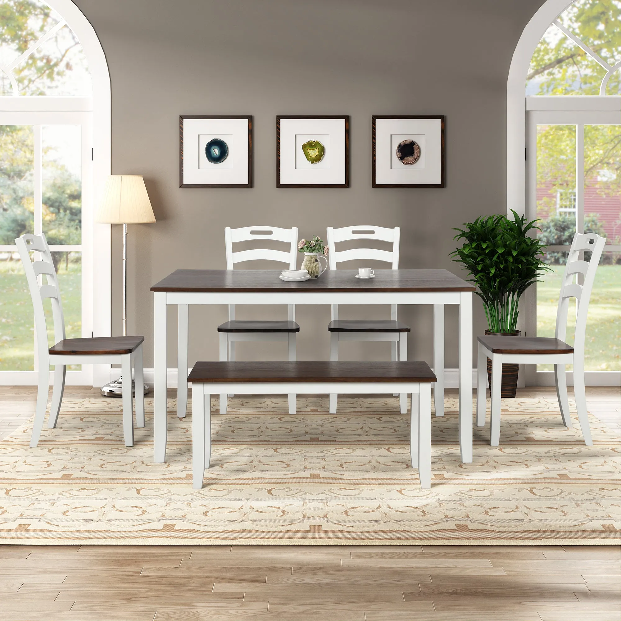 DiPoli 6 Piece Dining Table Set with Bench