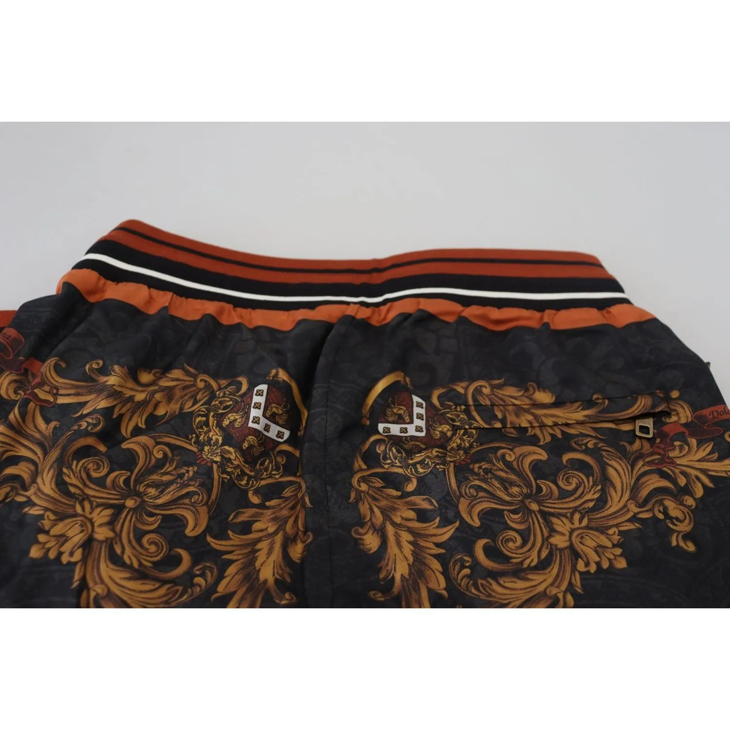 Dolce & Gabbana Baroque Crown Silk Sweatpants