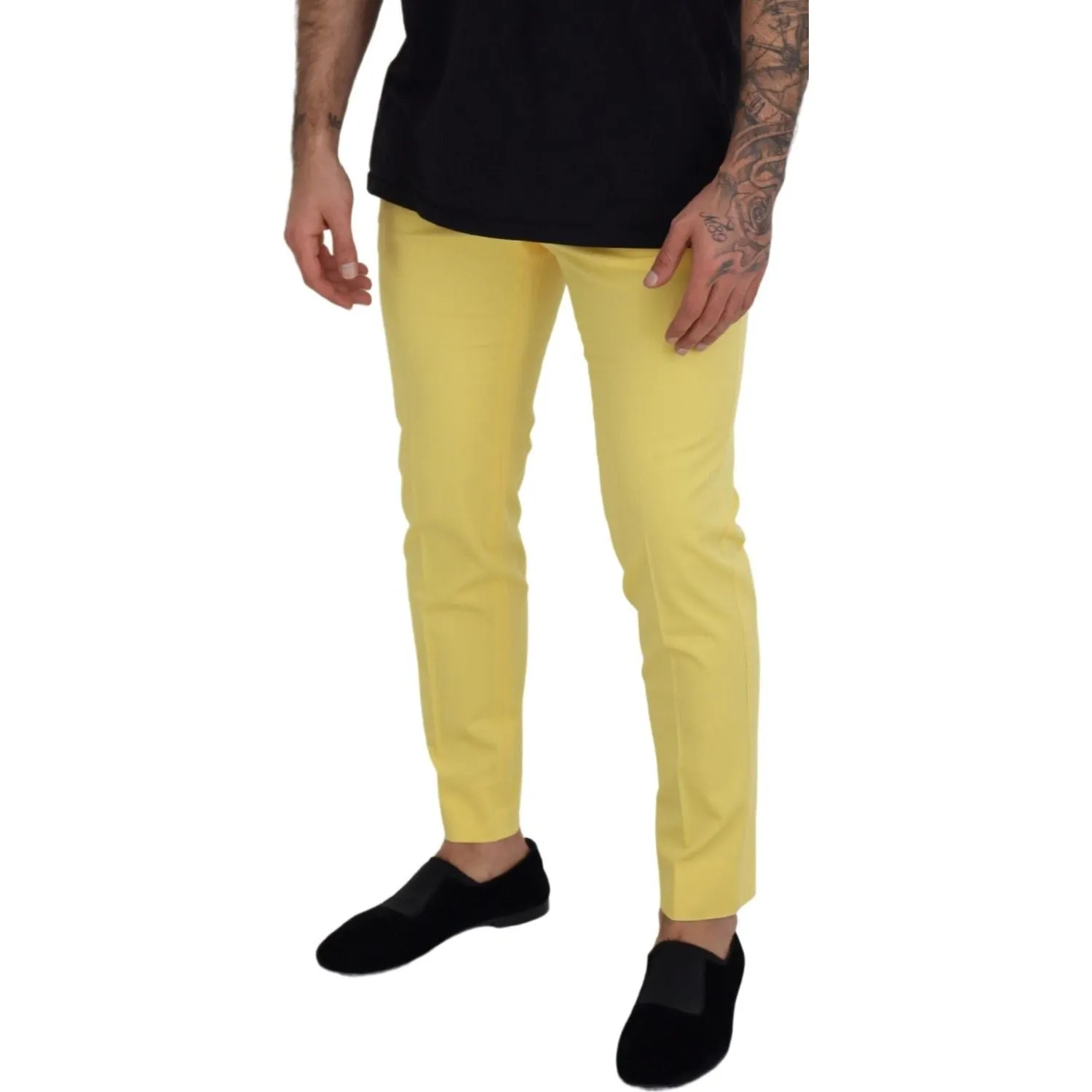 Dolce & Gabbana Sun-Kissed Yellow Cotton Trousers