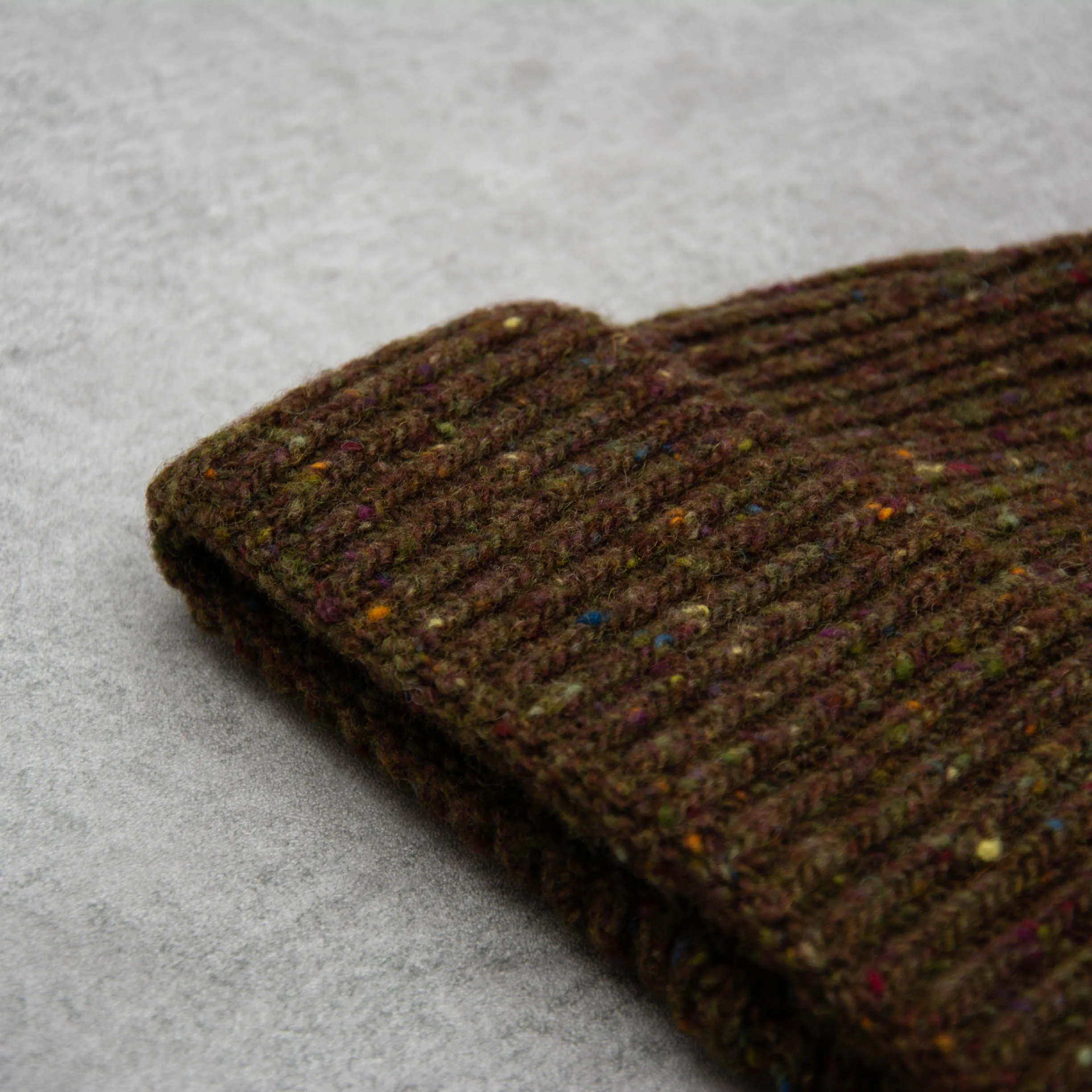 Donegal Wool Beanie - Moss