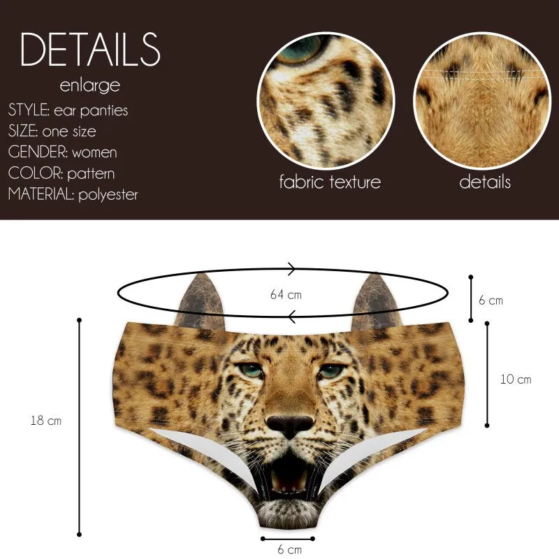 Ear Pantie - Leopard (6-10 UK Size)