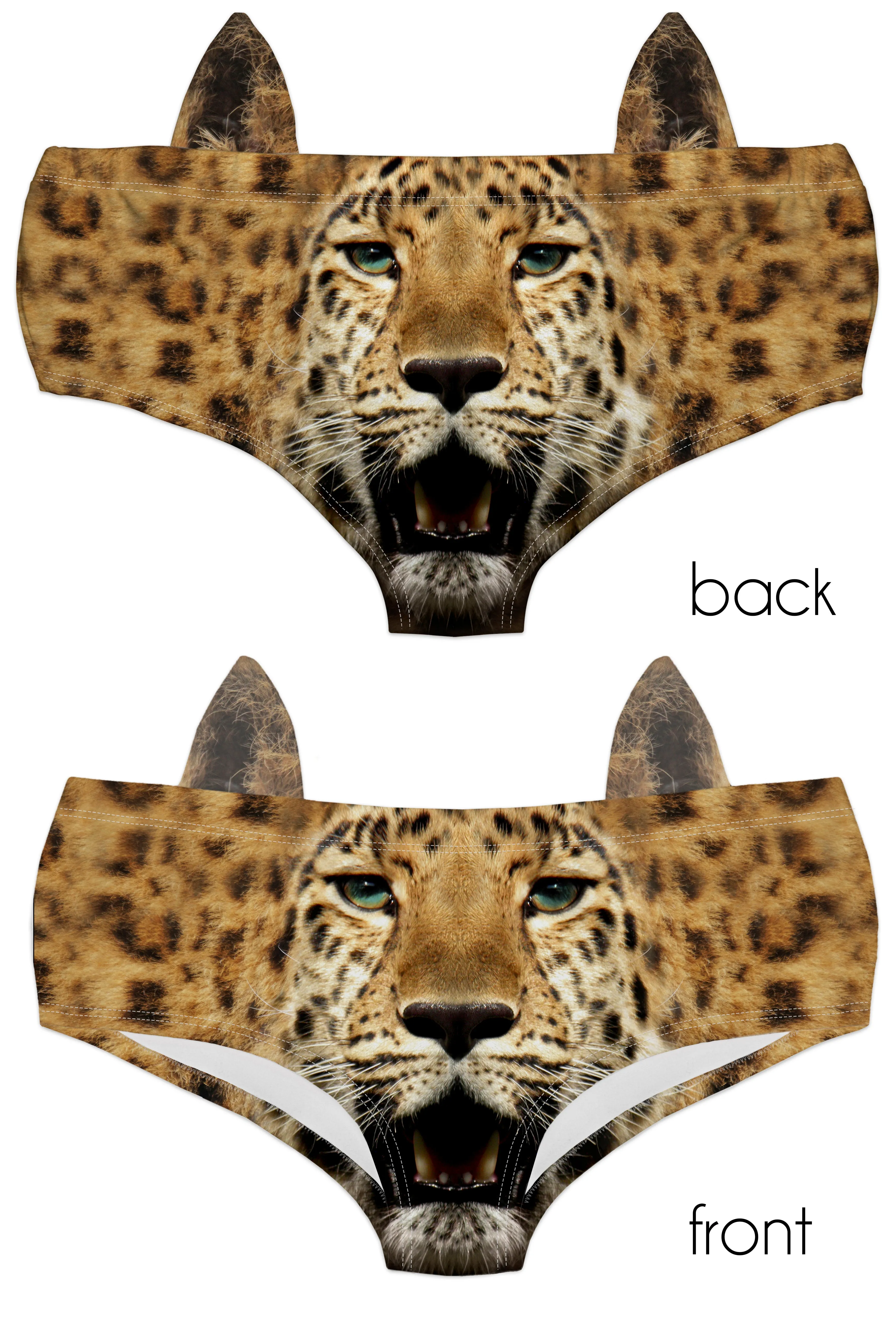 Ear Pantie - Leopard (6-10 UK Size)