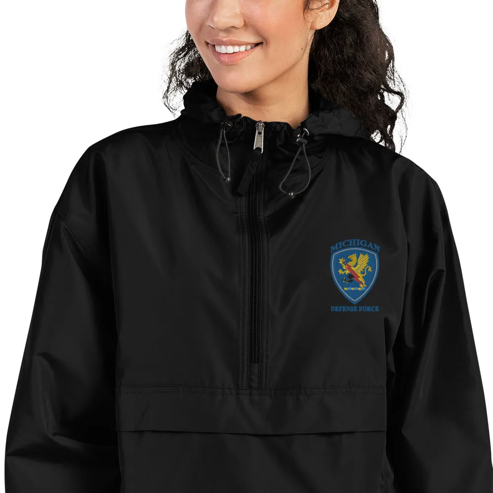 Embroidered Unisex Champion Packable Jacket - Michigan Defense Force