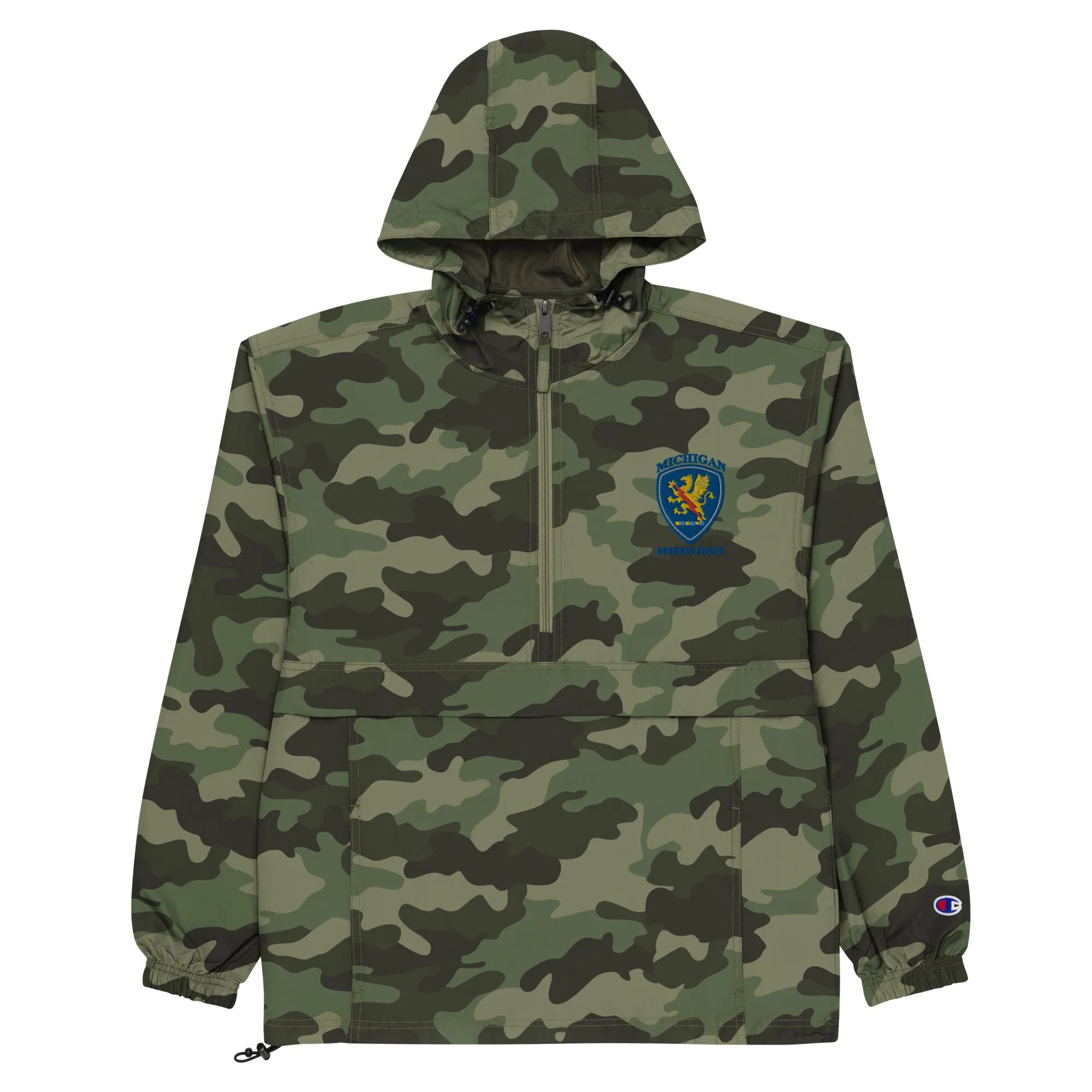 Embroidered Unisex Champion Packable Jacket - Michigan Defense Force