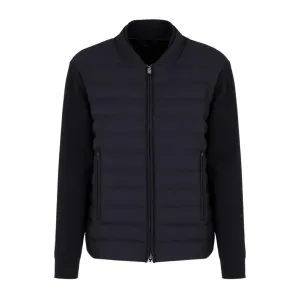 Emporio Armani Dark Navy Knit Blouson Jacket