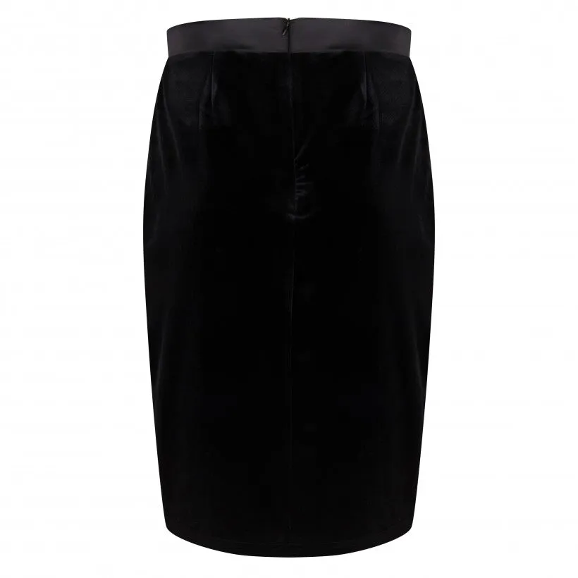 Esqualo - Velvet Pencil Skirt