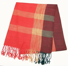 Fair Trade Hand Made Nepal Pashmina Scarf Shawl Maroon Red