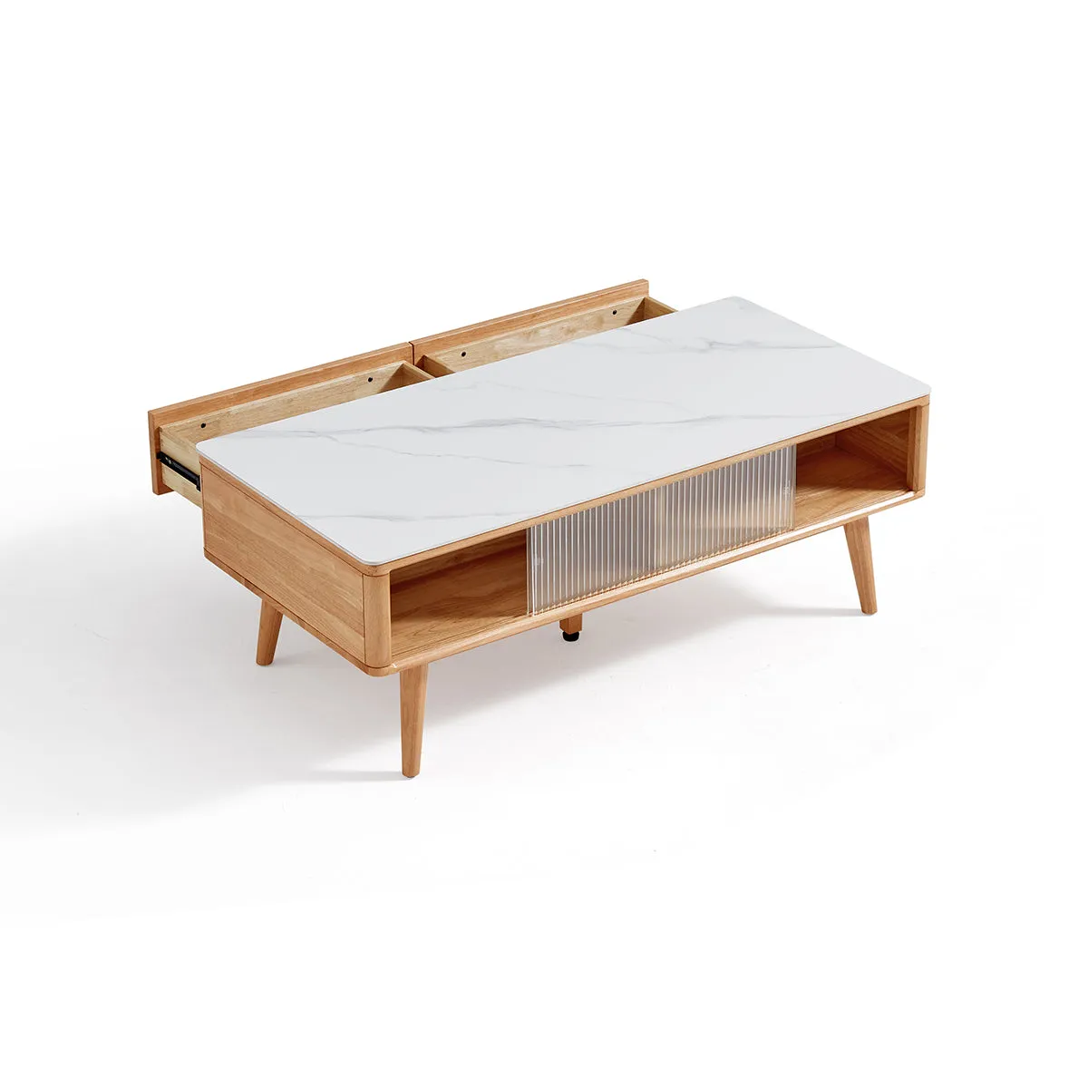 Four Seasons Solid Wood and White Coffee Table