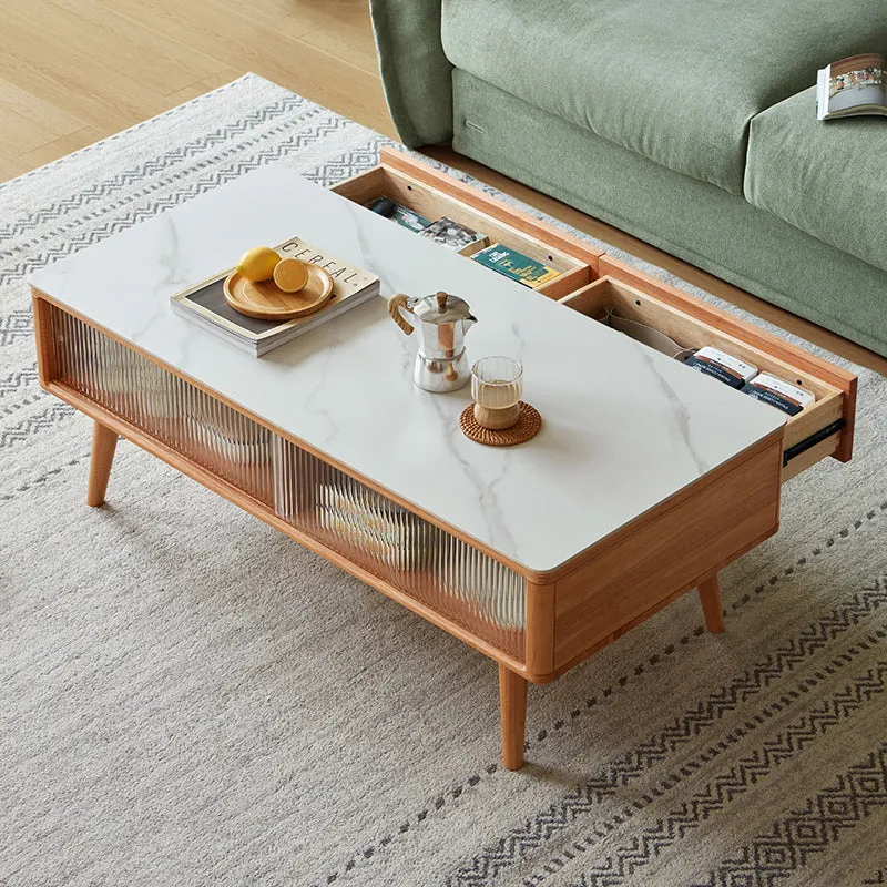 Four Seasons Solid Wood and White Coffee Table