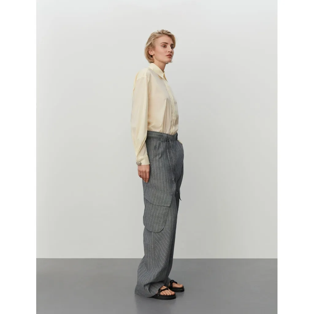 Fred Grey Pinstripe Cargo Trousers