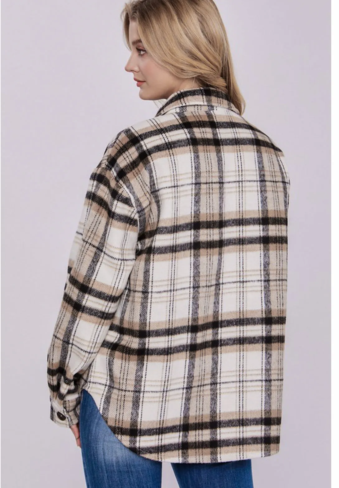 Good Weekend Plaid Shacket: Taupe