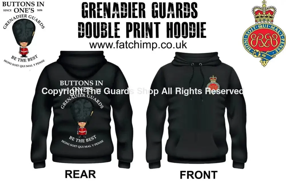 GRENADIER GUARDS Buttons In One's Double Side Printed Hoodie