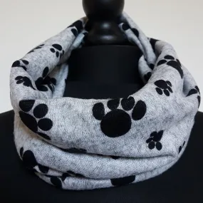 Grey & Black Paw Print Snood