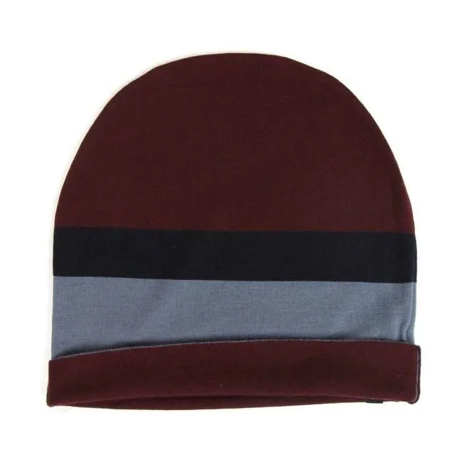 Gucci Unisex Burgundy Blue Wool Beanie Medium Knit Cap