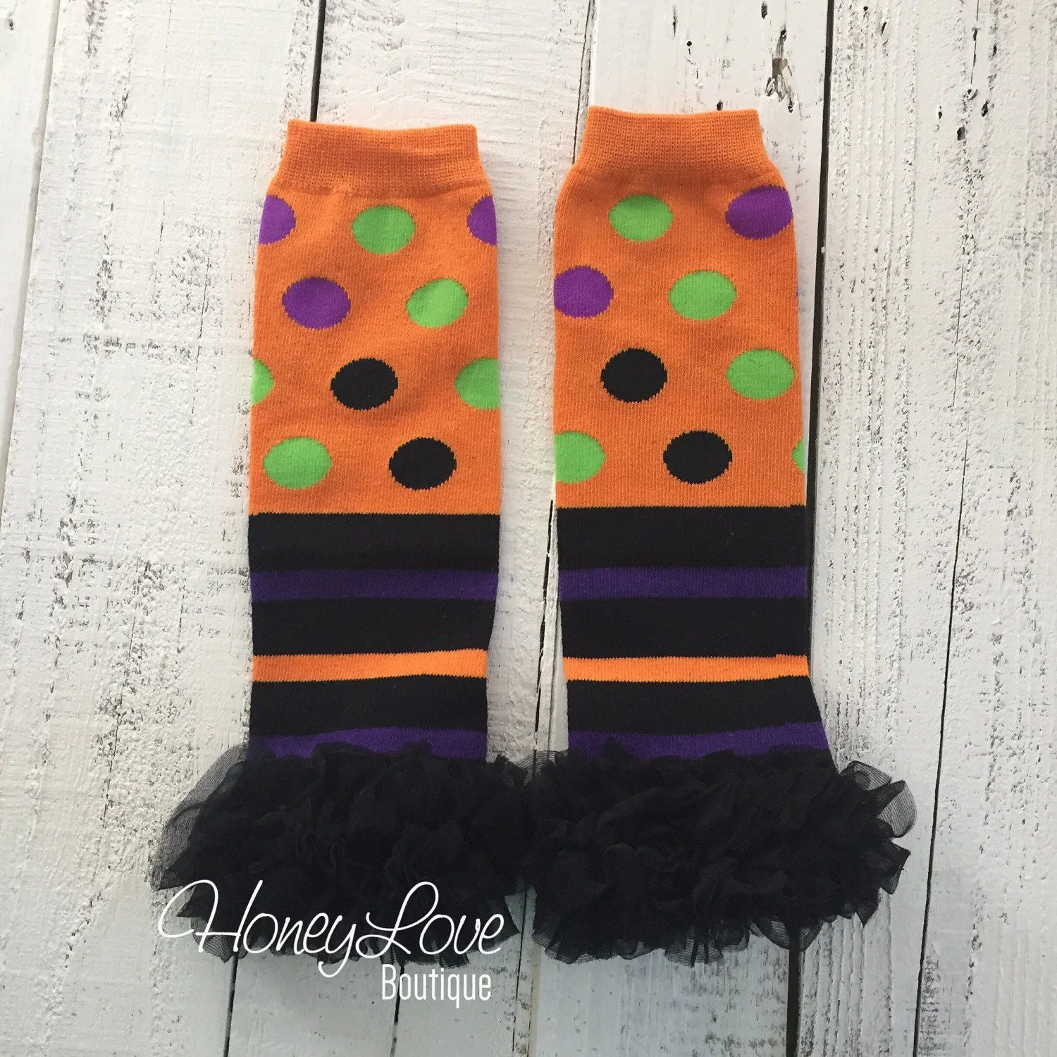 Halloween Leg Warmers with or without black ruffle