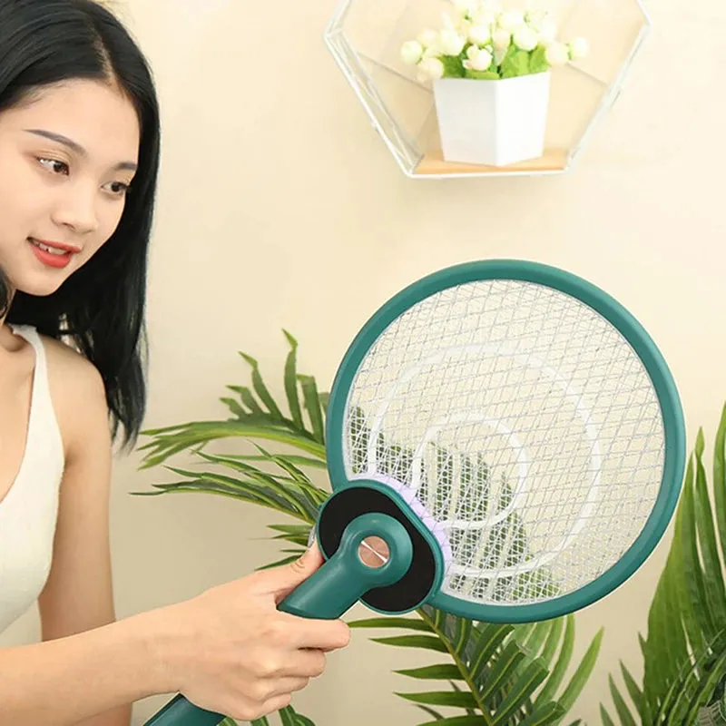 Handheld Home Electric Fly Mosquito Swatter Racket Garden Pests Anti Trap Lamp